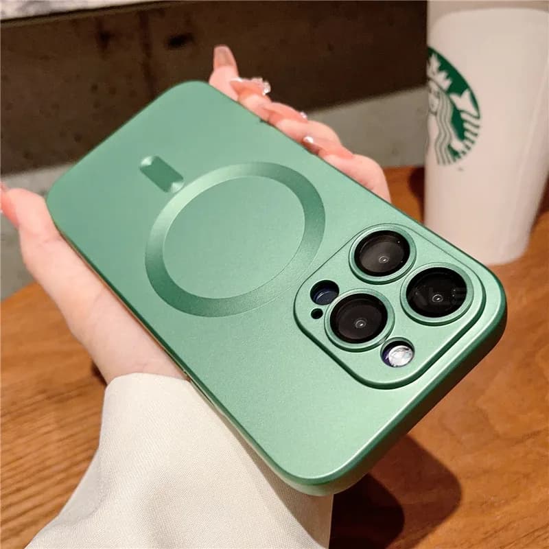 Coque MagSafe avec protection d'objectif en verre pour iPhone 11, 12, 13, 14, 15, 16 Pro Max slide 11