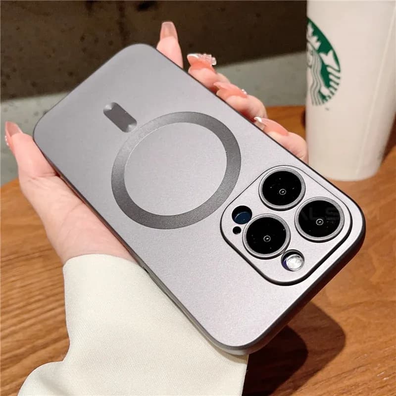 Coque MagSafe avec protection d'objectif en verre pour iPhone 11, 12, 13, 14, 15, 16 Pro Max slide 9