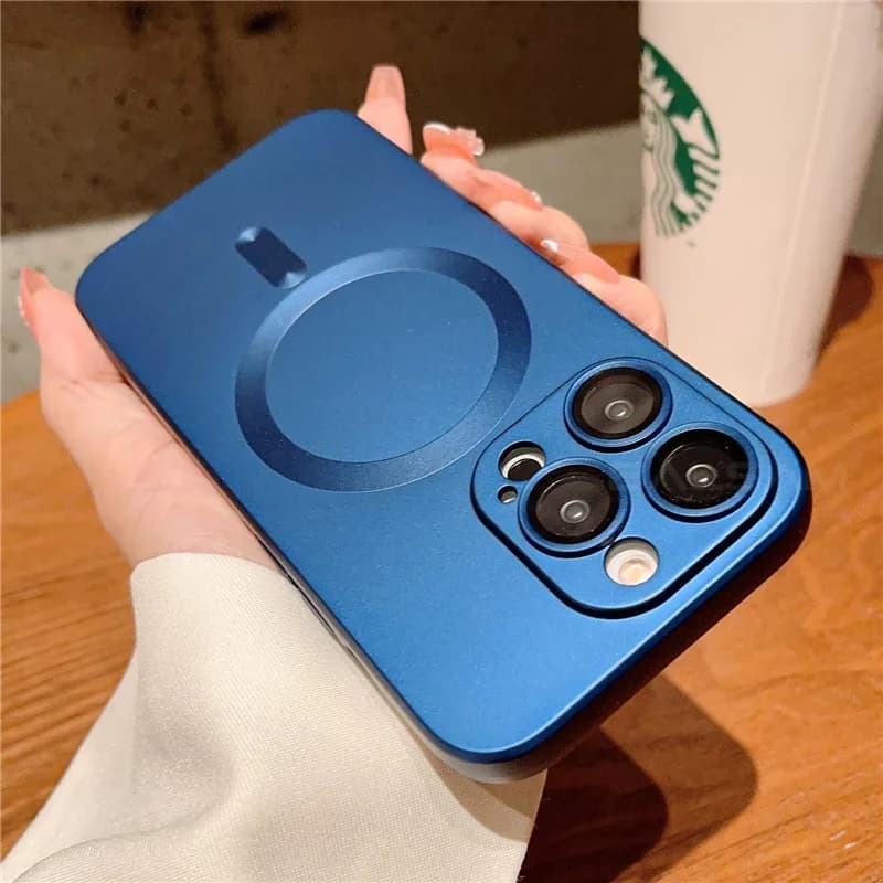 Coque MagSafe avec protection d'objectif en verre pour iPhone 11, 12, 13, 14, 15, 16 Pro Max slide 8