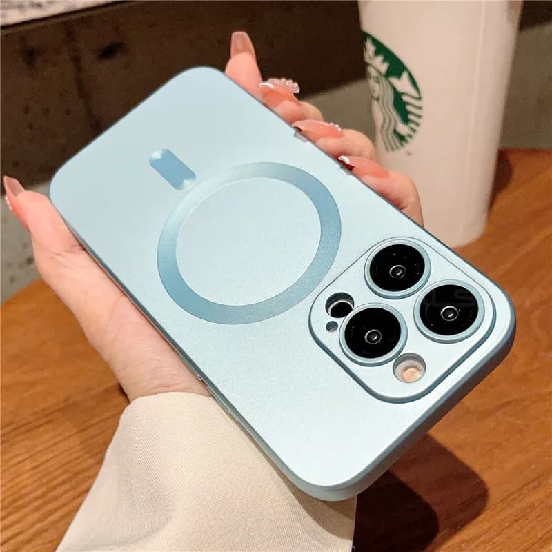 Coque MagSafe avec protection d'objectif en verre pour iPhone 11, 12, 13, 14, 15, 16 Pro Max slide 10