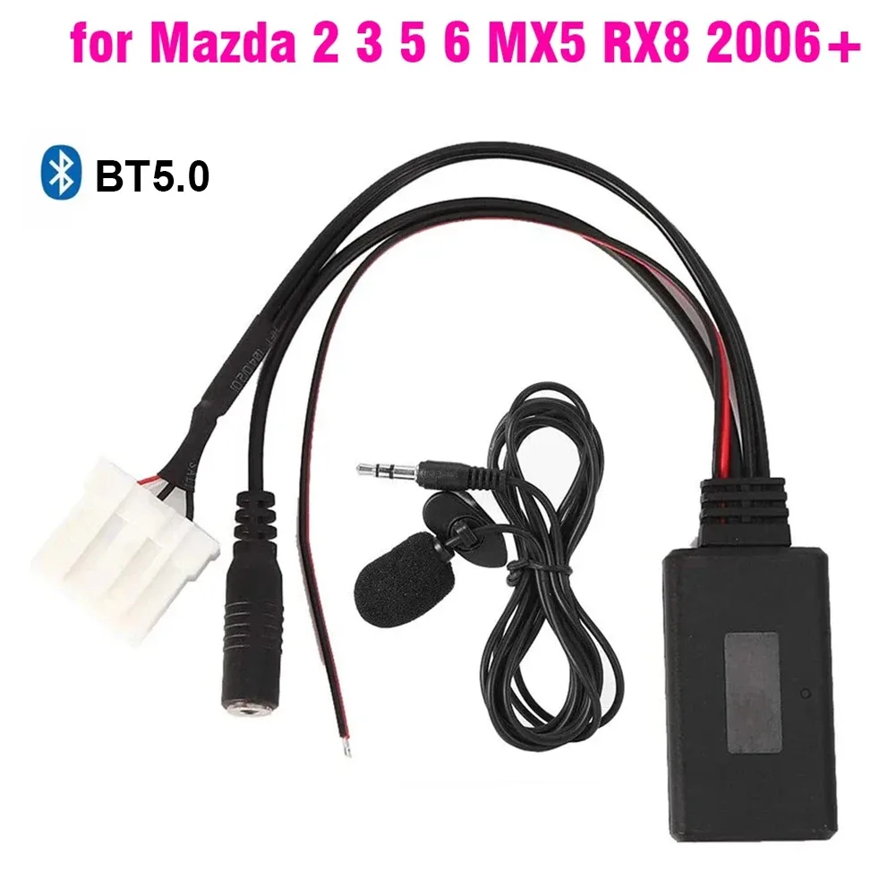 Adaptateur Bluetooth AUX avec microphone mains libres pour Mazda 2, 3, 5, 6, MX5, RX8 et CX7 (2006-2007)