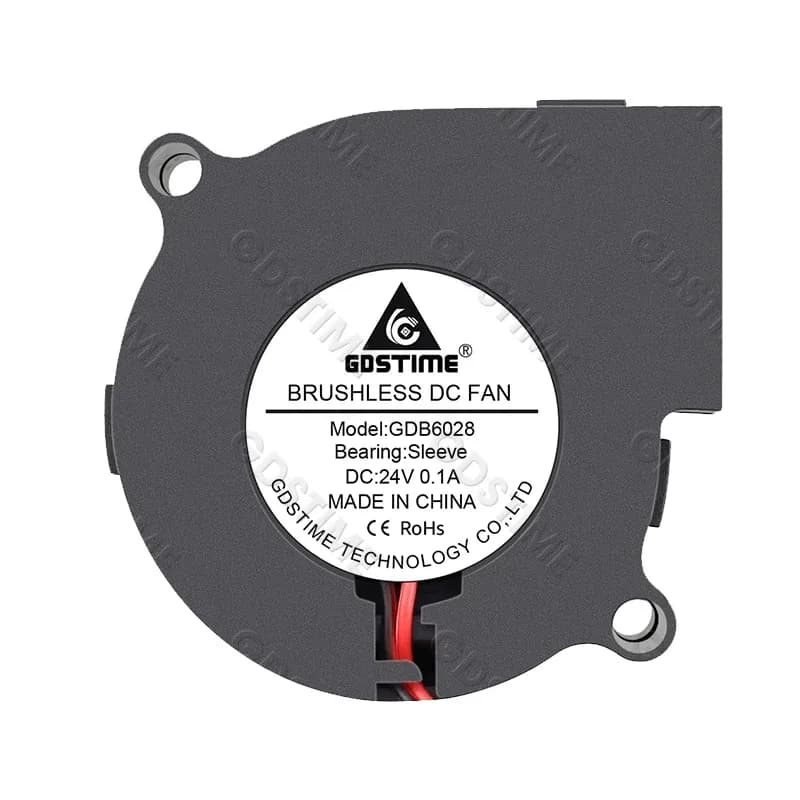Ventilateur Soufflant Centrifuge Gdstime 6028 (60x28mm), DC 12V/24V, Double Roulement à Billes, 2 Broches slide 3