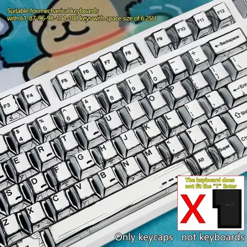 Ensemble de touches style Comic pour clavier mécanique (136 touches) - Image 4