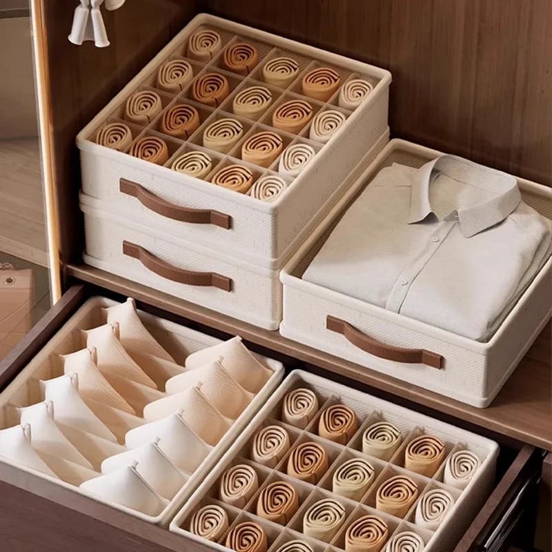 Organisateur de rangement pour sous-vêtements, soutiens-gorge et chaussettes - 6/7/20 compartiments - Image 3