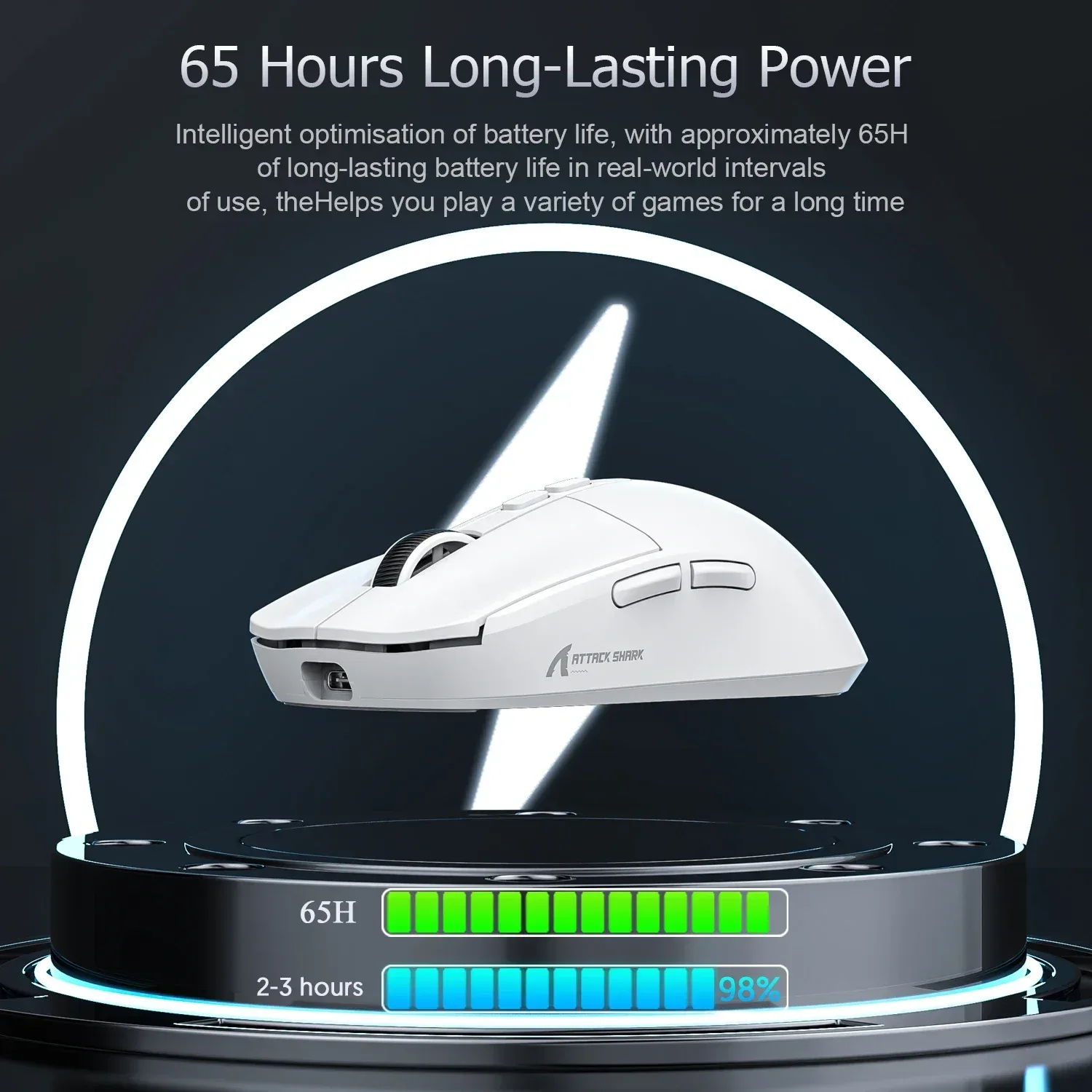 Attack Shark X6 - Souris de jeu sans fil ultralégère, 26 000 DPI avec station de charge RGB - Image 4