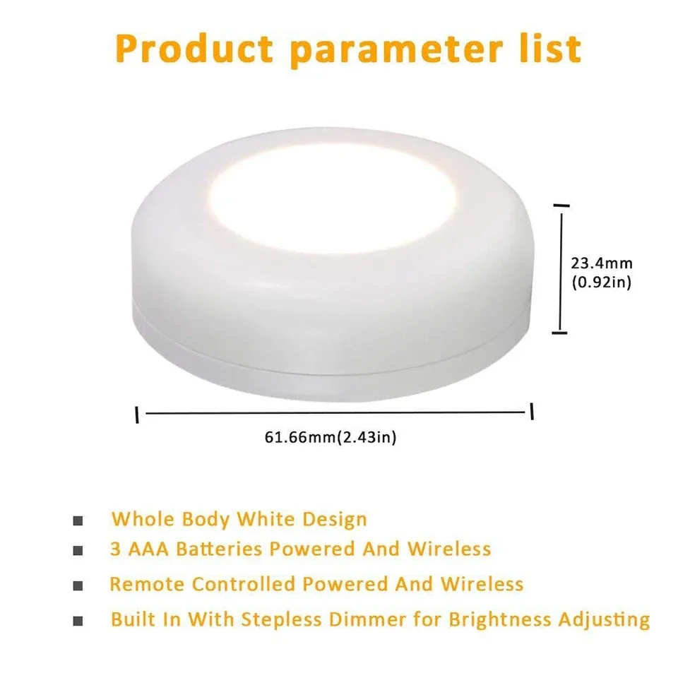 Spot LED sans fil à piles avec télécommande pour dessous de meuble, cuisine et placard - Image 2