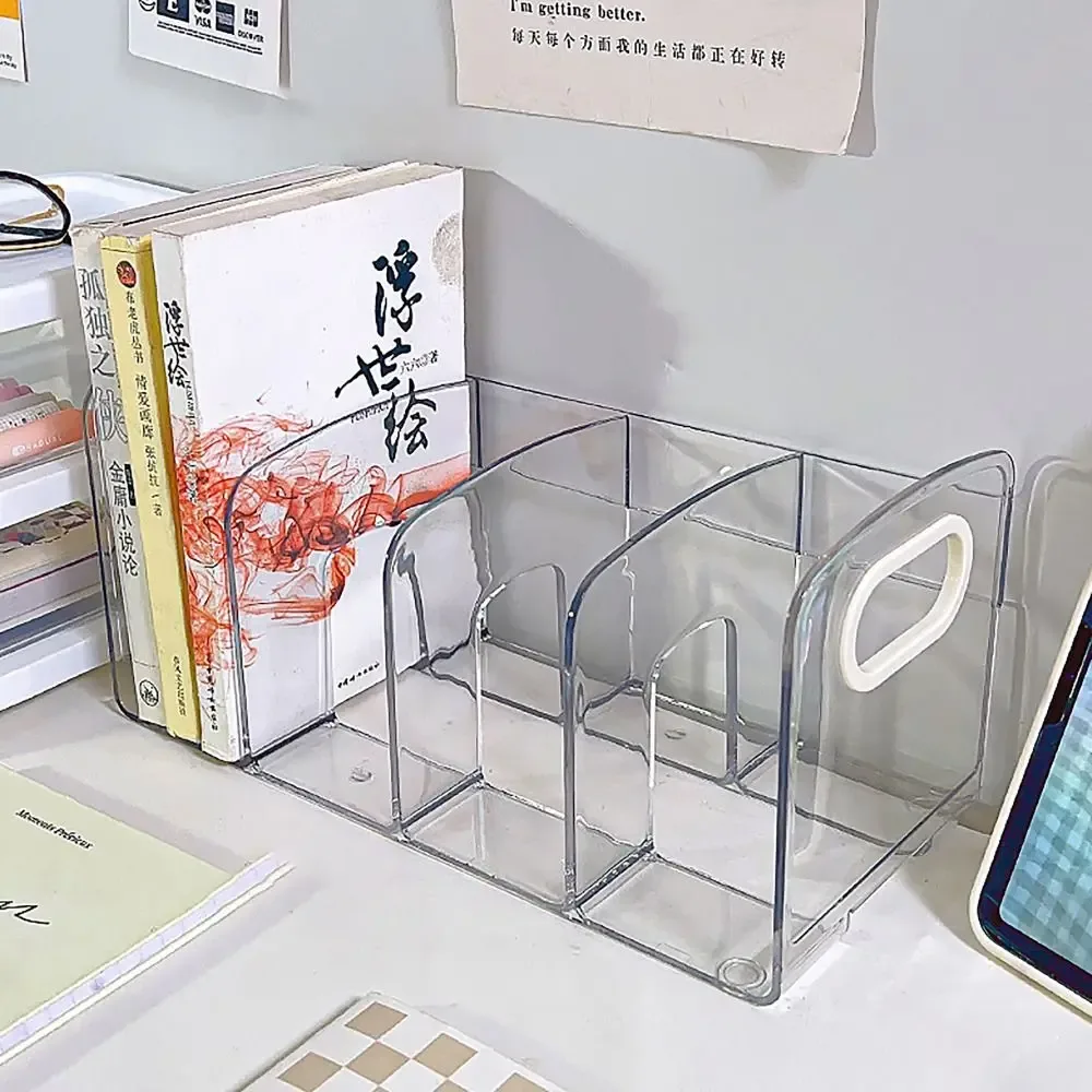 Serre-livres Sync T1 en acrylique transparent avec poignée slide 2