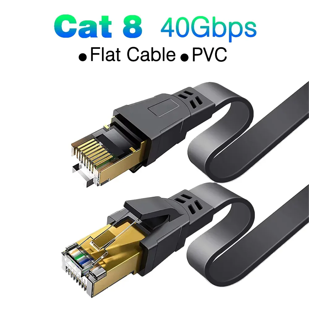 Câble Ethernet RJ45 Catégorie 8 Plat - 40 Gbps, 2000 MHz - Image 1