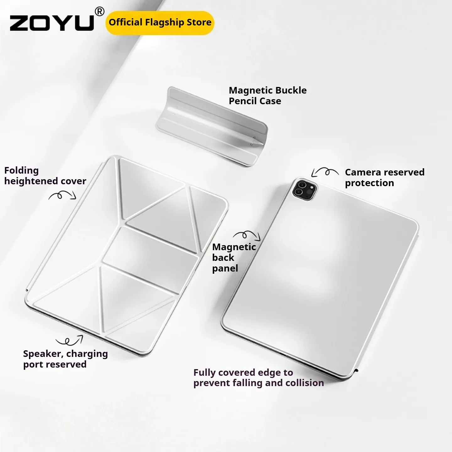 ZOYU Étui avec Support Surélevé et Coque Magnétique Détachable pour iPad Pro, Air et Mini slide 4