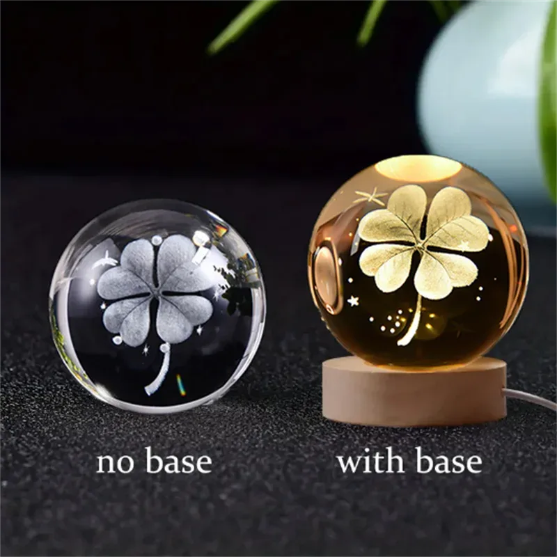 Boule de cristal 3D Saturne avec socle lumineux LED slide 19