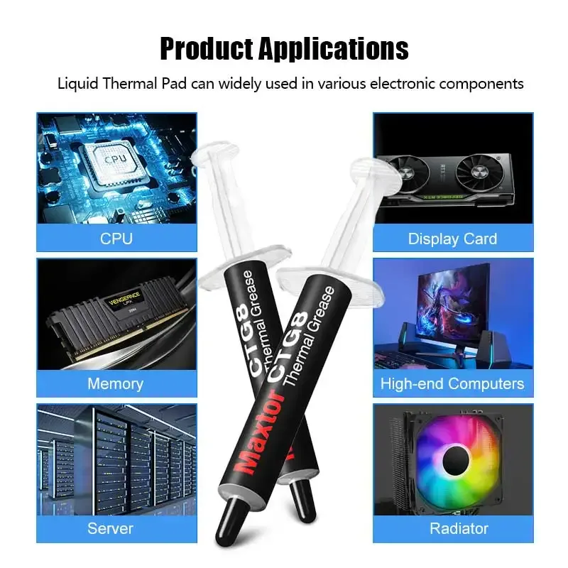 Maxtor CTG8 - Pâte thermique haute performance 12,8 W/mK pour CPU et GPU (1g/2g/4g) - Image 5