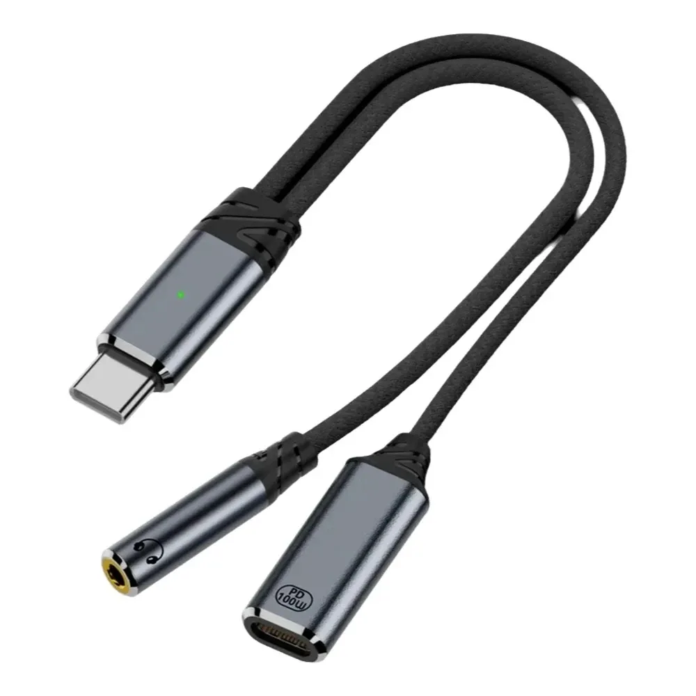 Adaptateur USB-C 2-en-1 vers Jack 3,5 mm et Charge PD 100W pour iPhone 16