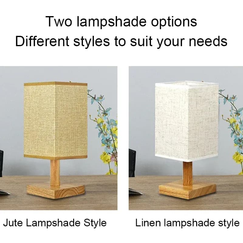 Lampe de chevet LED style chinois avec abat-jour en tissu - Image 5