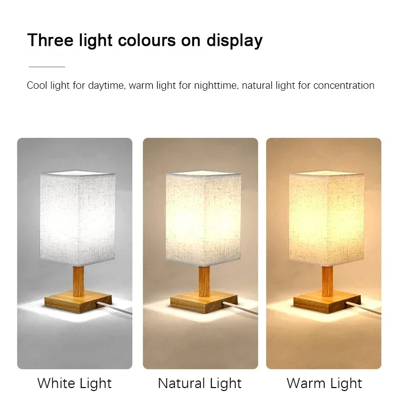 Lampe de chevet LED style chinois avec abat-jour en tissu - Image 6