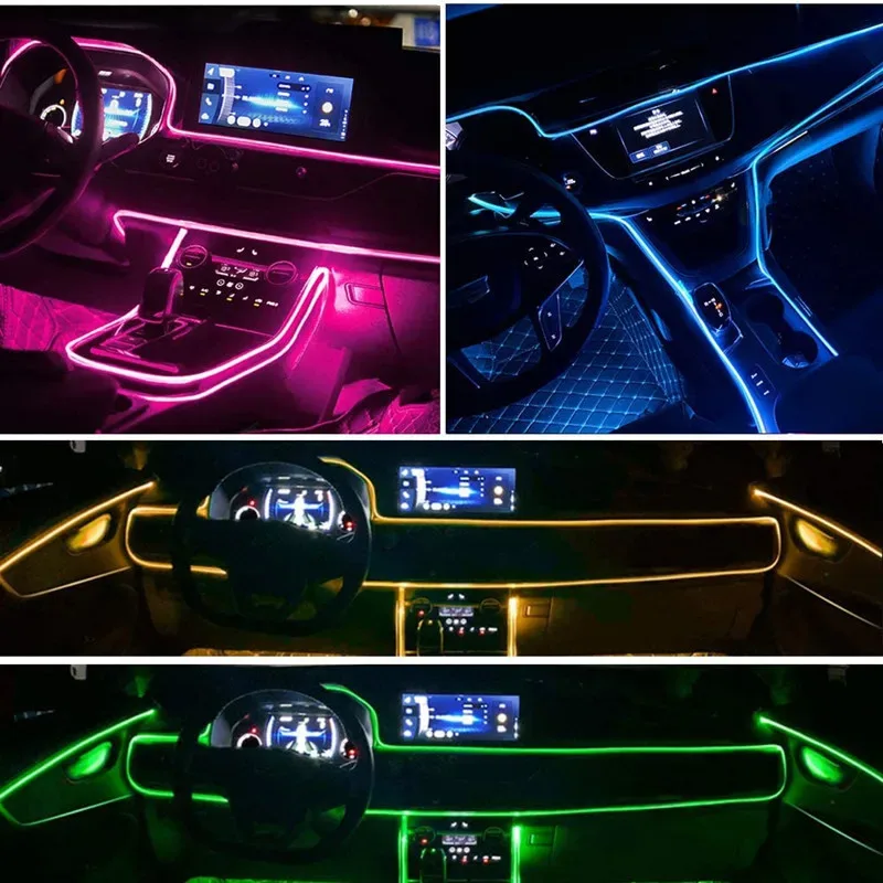 Bande LED RGB d'ambiance à fibre optique pour intérieur de voiture - Image 5
