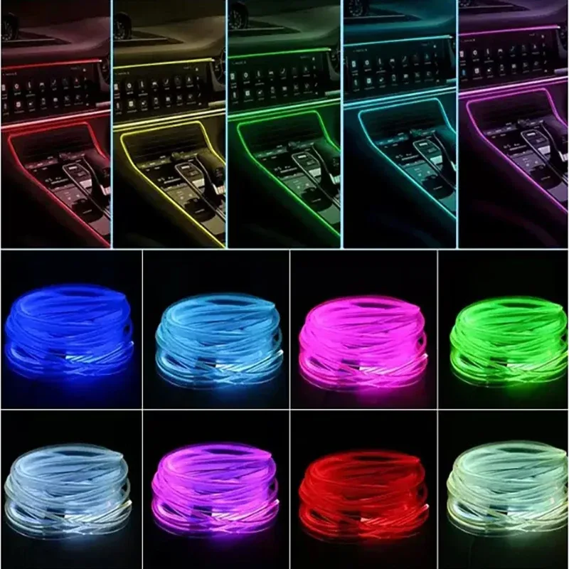 Bande LED RGB d'ambiance à fibre optique pour intérieur de voiture slide 7