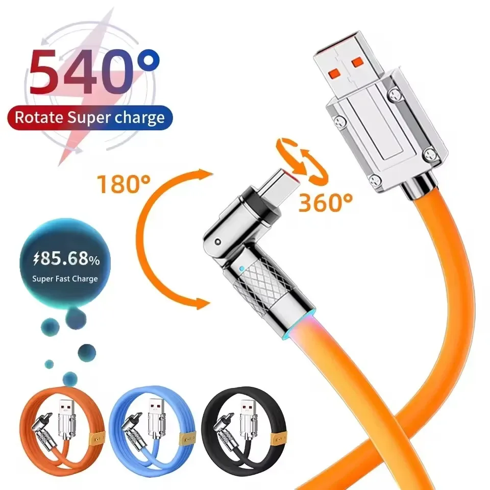 Câble de charge rapide USB 120W 6A avec connecteur rotatif à 540° - Image 1