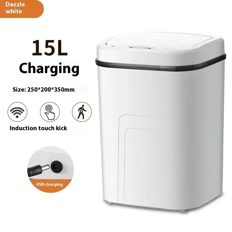 Poubelle intelligente 15L avec capteur de mouvement automatique slide 10