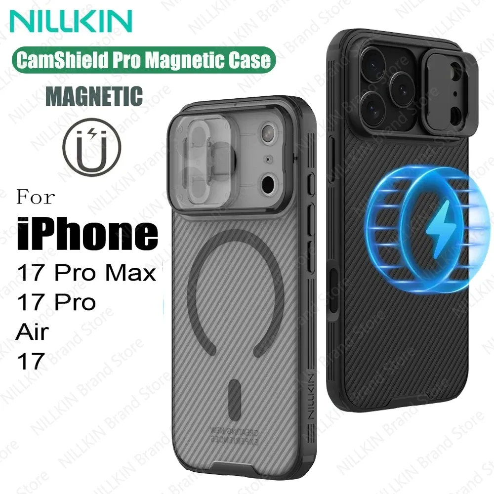 NILLKIN Coque CamShield Pro pour iPhone 17, 17 Air, 17 Pro et 17 Pro Max - Compatible MagSafe avec Protection Caméra Coulissante - Image 1