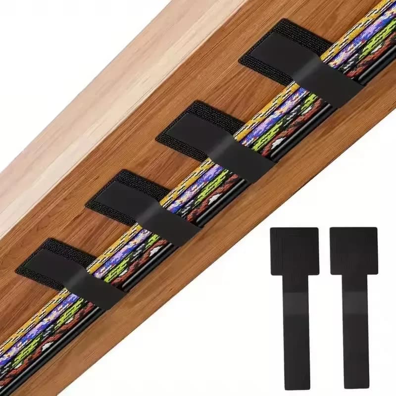 Lot de 20 clips de gestion de câbles en nylon - Noir et blanc - Image 1