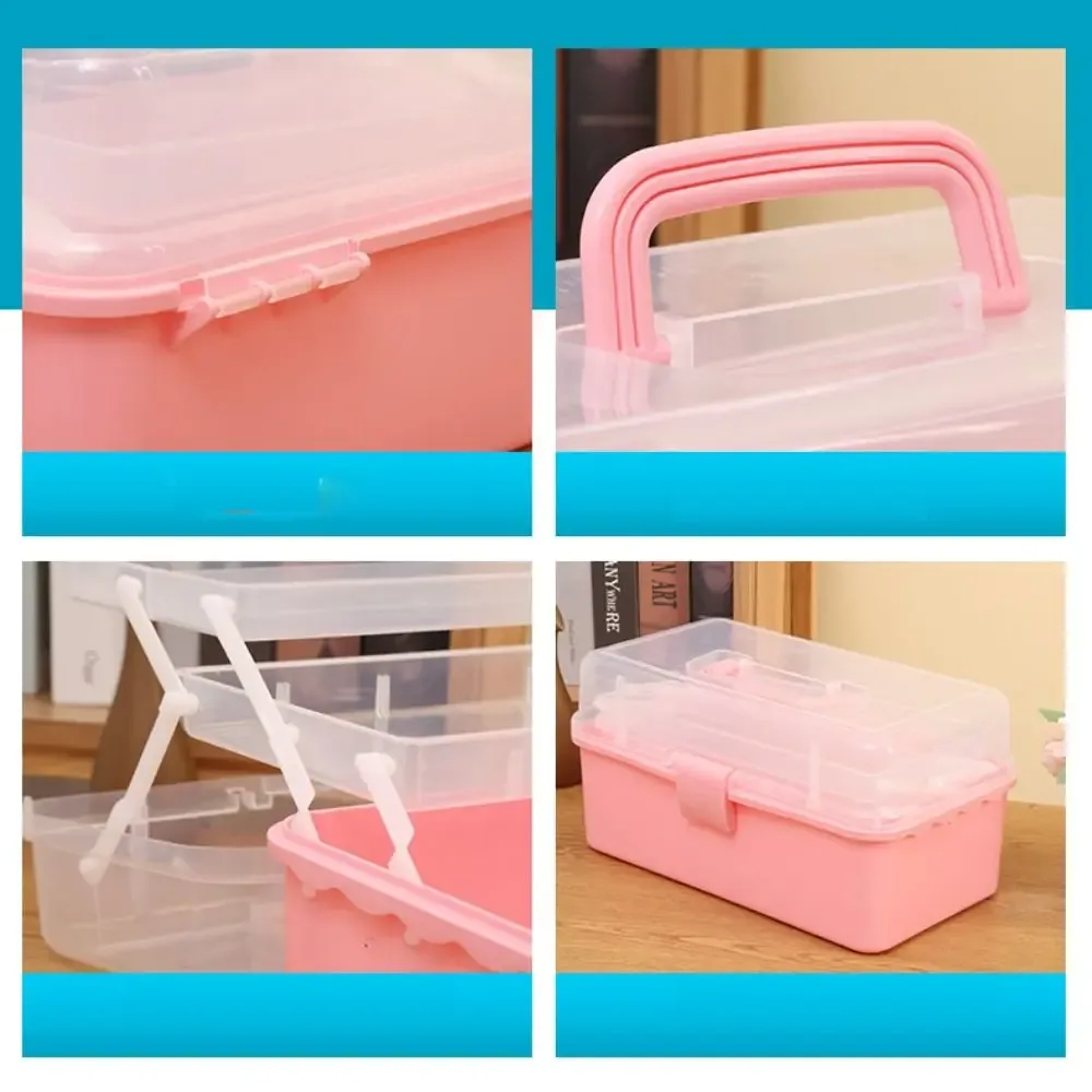 Boîte de rangement pliable à 2/3 niveaux pour maquillage et accessoires de beauté - Image 4