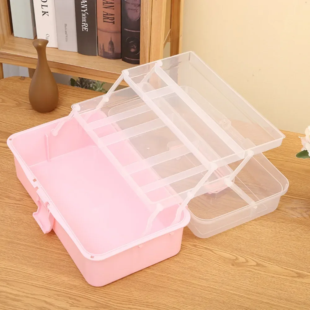 Boîte de rangement pliable à 2/3 niveaux pour maquillage et accessoires de beauté - Image 3