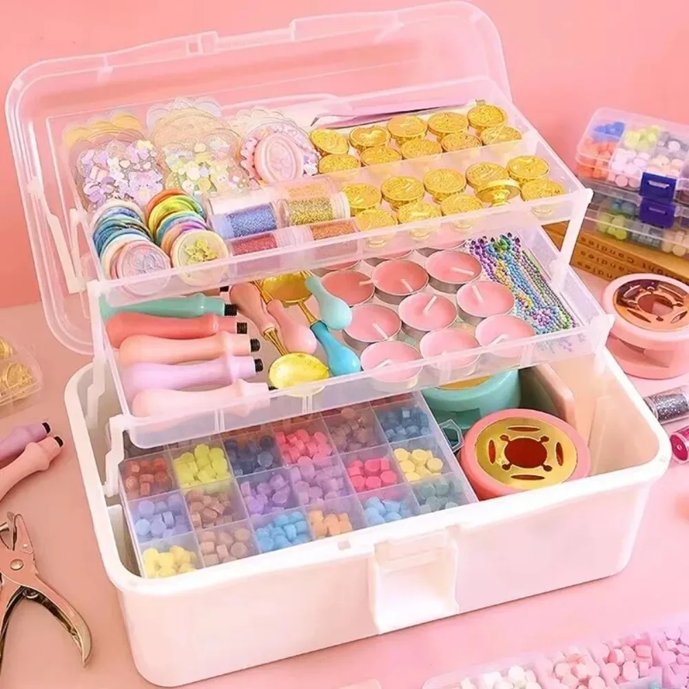 Boîte de rangement pliable à 2/3 niveaux pour maquillage et accessoires de beauté - Image 2