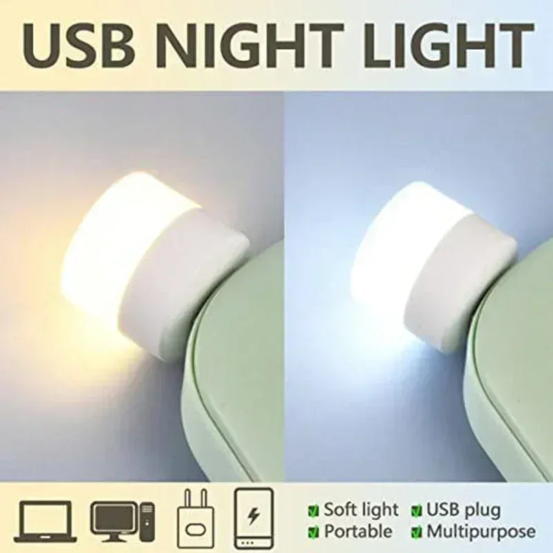 Mini veilleuse LED USB blanc chaud - Lampe de lecture avec protection oculaire - Image 5