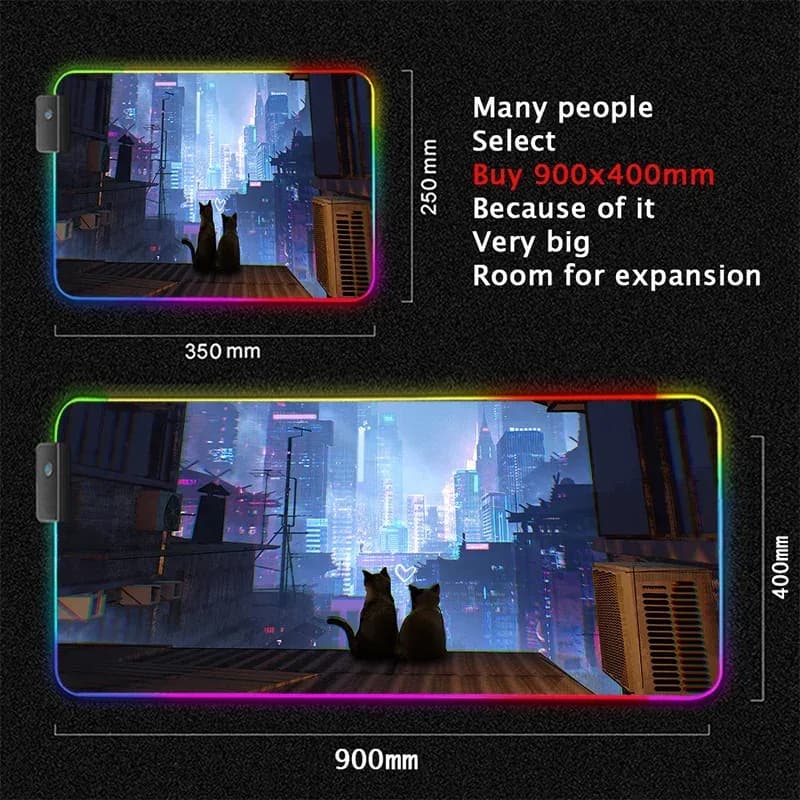 Tapis de souris gaming XL rétroéclairé RVB - Design Cyberpunk slide 14