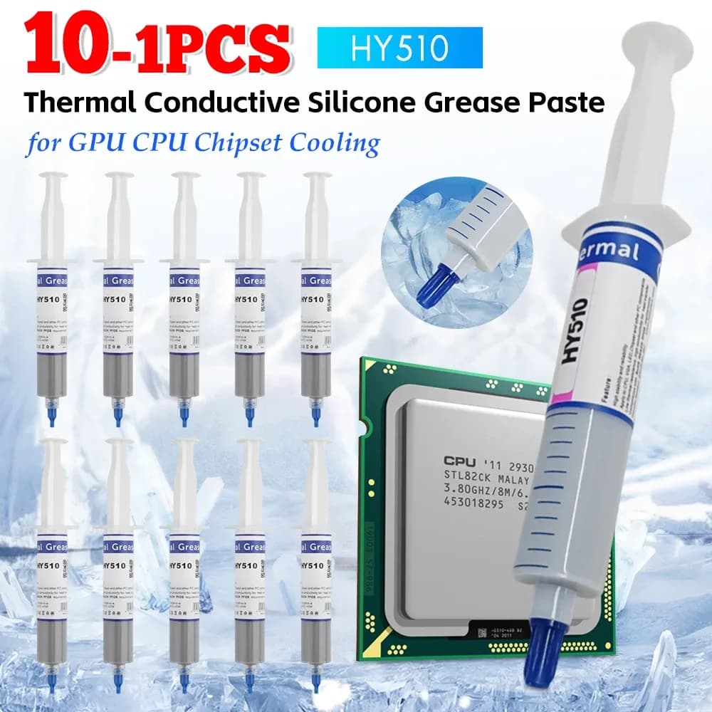 Pâte thermique silicone HY510 pour CPU et GPU - Gris - Image 1