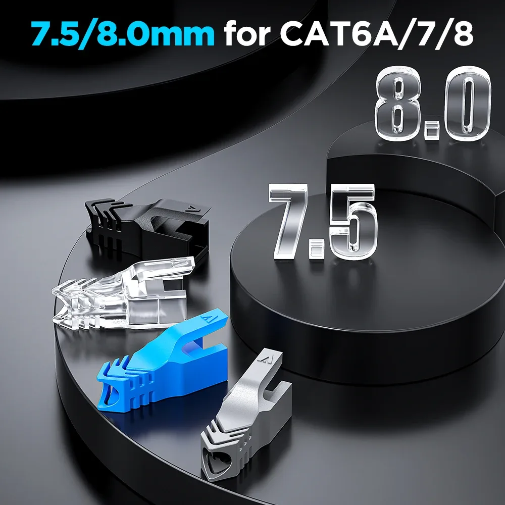 AMPCOM - Manchons anti-traction pour connecteurs RJ45 (6,5/7,5/8,0 mm) - Compatible CAT5E à CAT8 slide 4