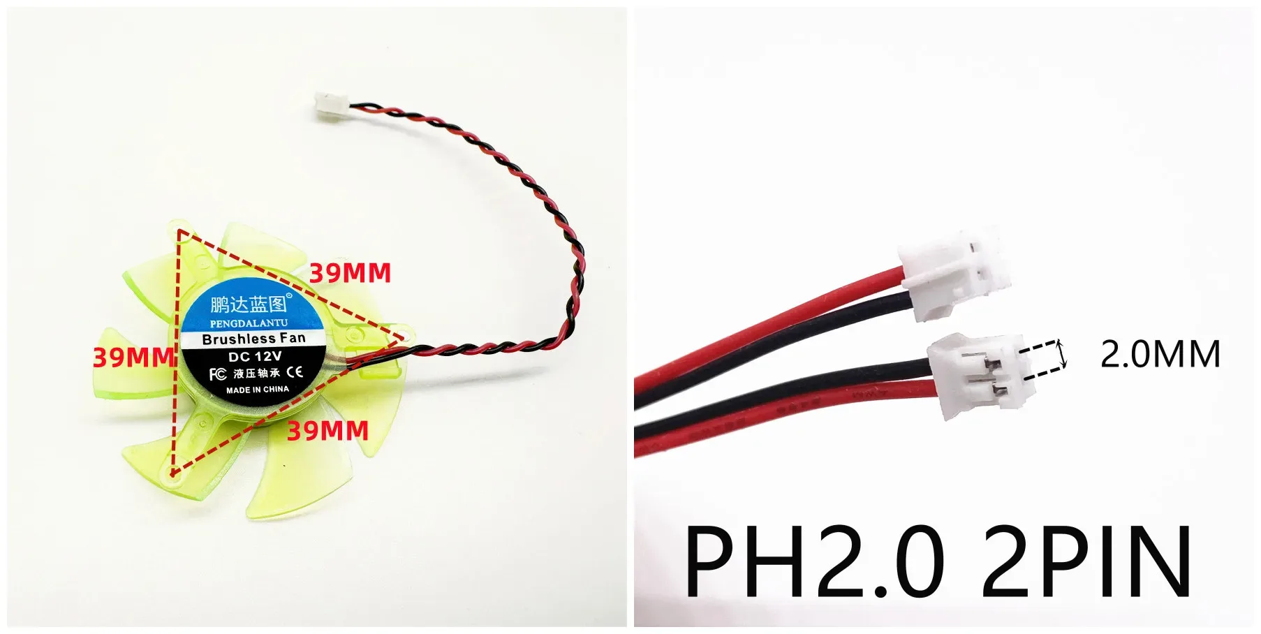 Ventilateur de carte graphique pour ZOTAC GT210 GT430 GT520 GT610 - 45mm, Entraxe 39mm, 12V, 4 broches slide 7