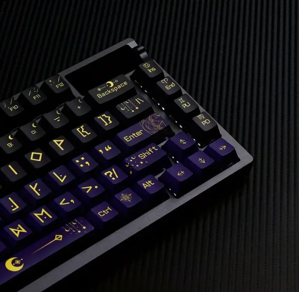 Set de Keycaps PBT Thème Constellation (130 touches) - Profil OEM - Symboles Astrologiques en Gravure Latérale slide 5