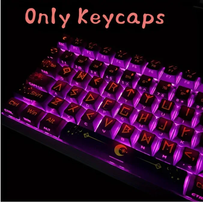 Set de Keycaps PBT Thème Constellation (130 touches) - Profil OEM - Symboles Astrologiques en Gravure Latérale slide 2