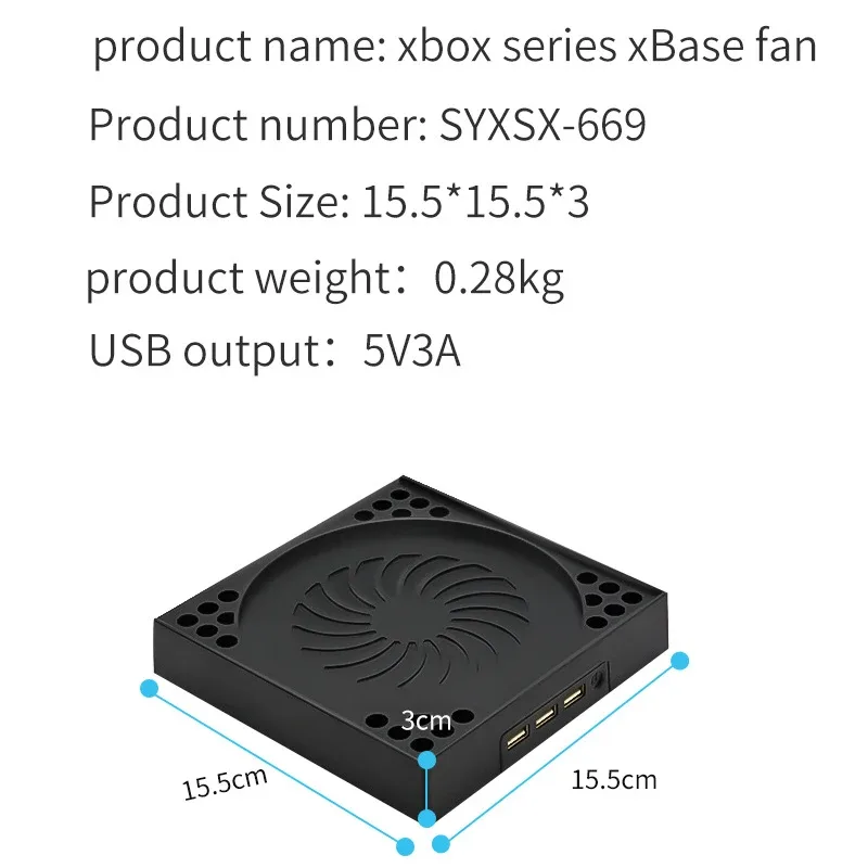 Ventilateur de refroidissement pour Xbox Series X avec 3 ports USB et contrôle thermique automatique - Image 6