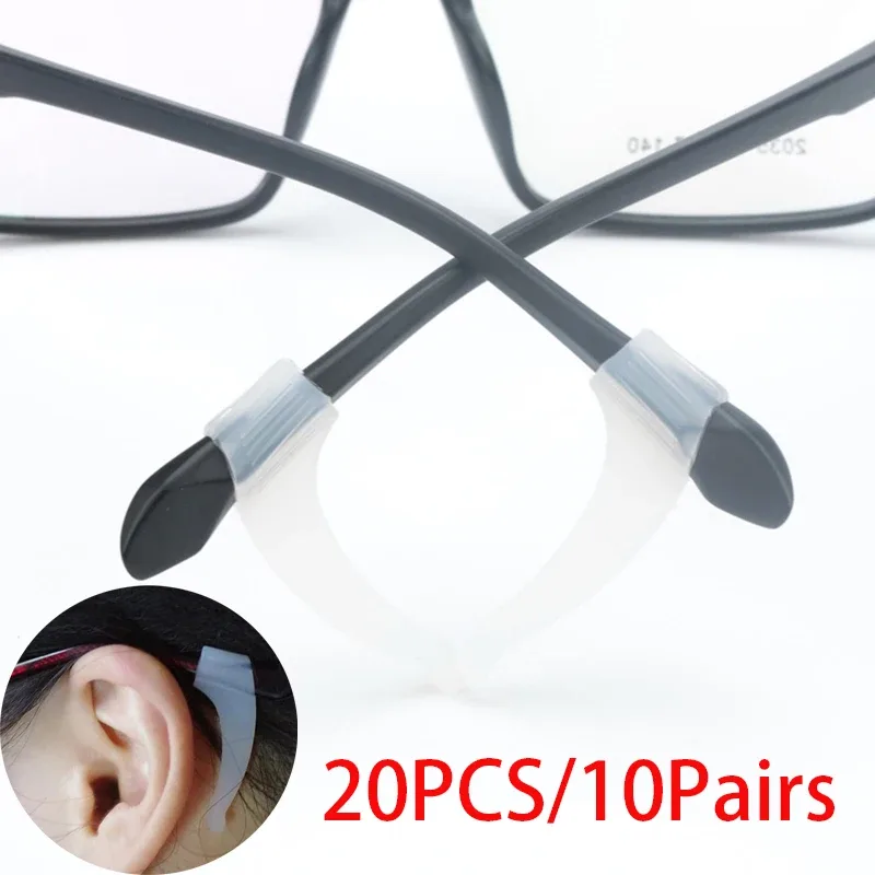 Lot de 20 supports d'oreilles antidérapants en silicone pour lunettes