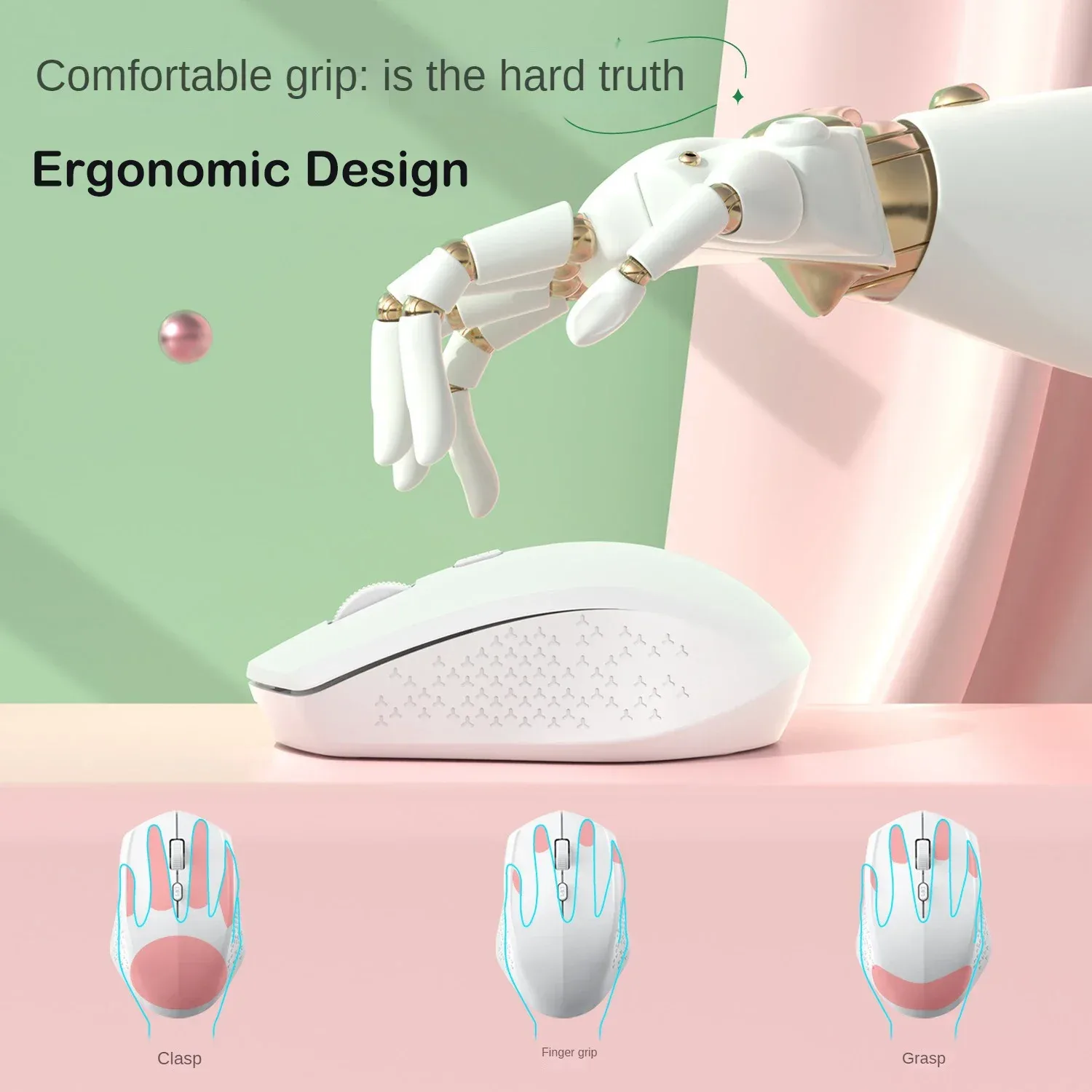 Souris sans fil rechargeable double mode Bluetooth 5.2 et 2.4G - Silencieuse - 1600 DPI - Image 2
