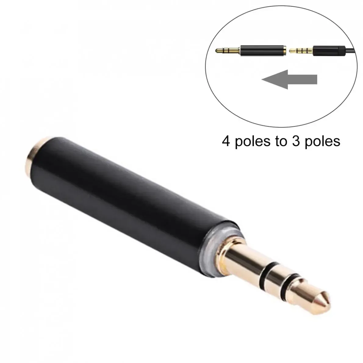 Adaptateur Audio Jack 3,5 mm TRS Mâle vers TRRS Femelle, Connecteurs Plaqué Or - Image 1
