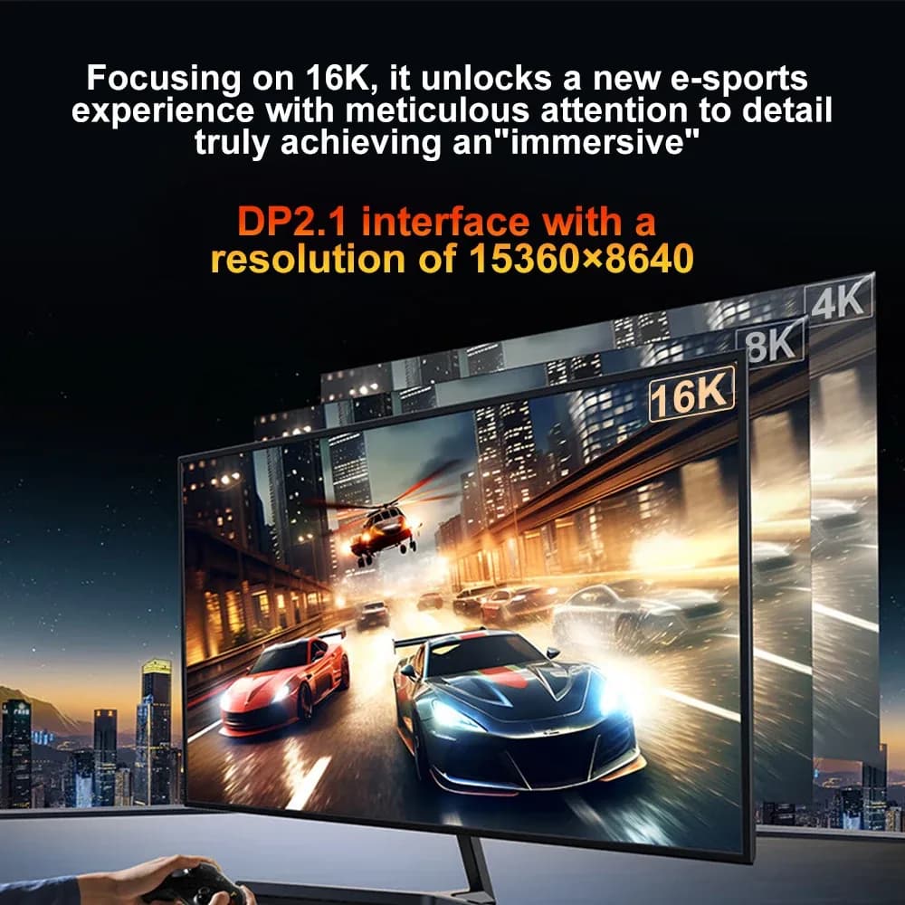 Câble USB-C vers DisplayPort 2.1 - 16K @ 30Hz / 8K @ 60Hz - 54 Gbps - Compatible Thunderbolt 4/3 - Image 6