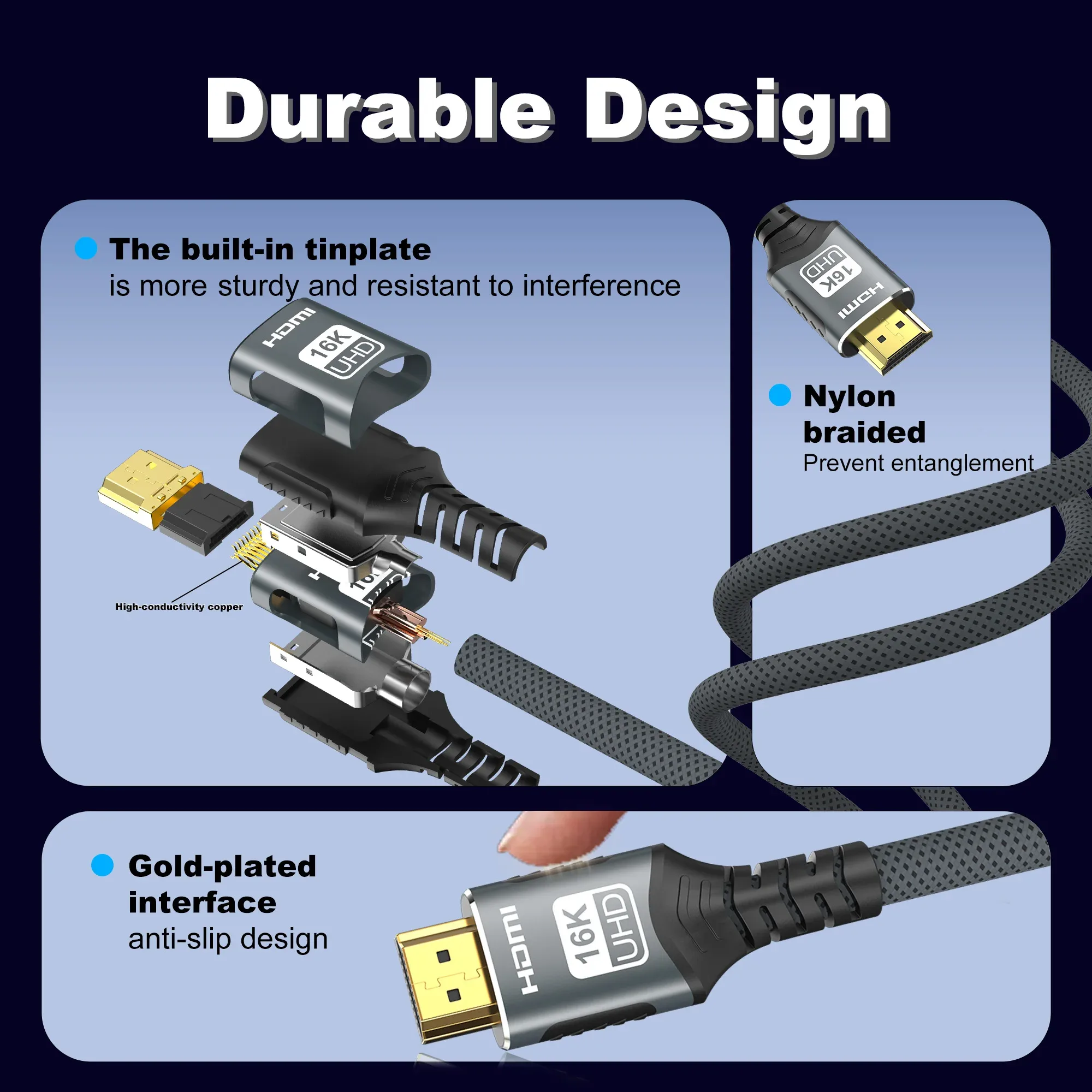 Câble HDMI 16K @ 60Hz (Compatible 8K @ 120Hz et 4K @ 240Hz) pour PS5, Xbox, PC et TV - Image 5