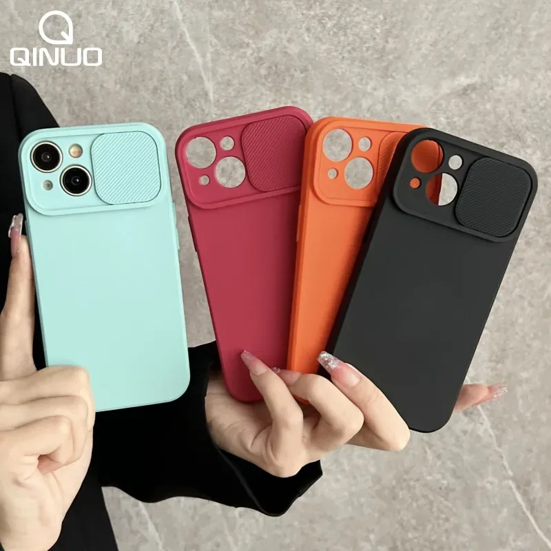 Coque antichoc avec protection de caméra coulissante pour iPhone