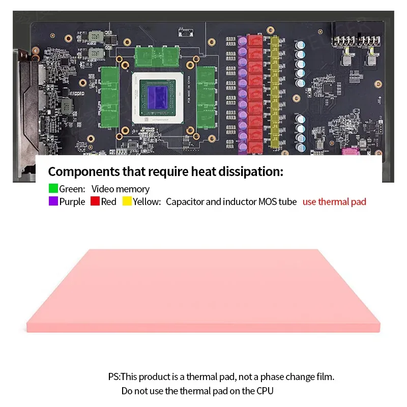 Pad thermique Teucer HP600, 15,8 W/mK, 100 x 100 mm - Image 2