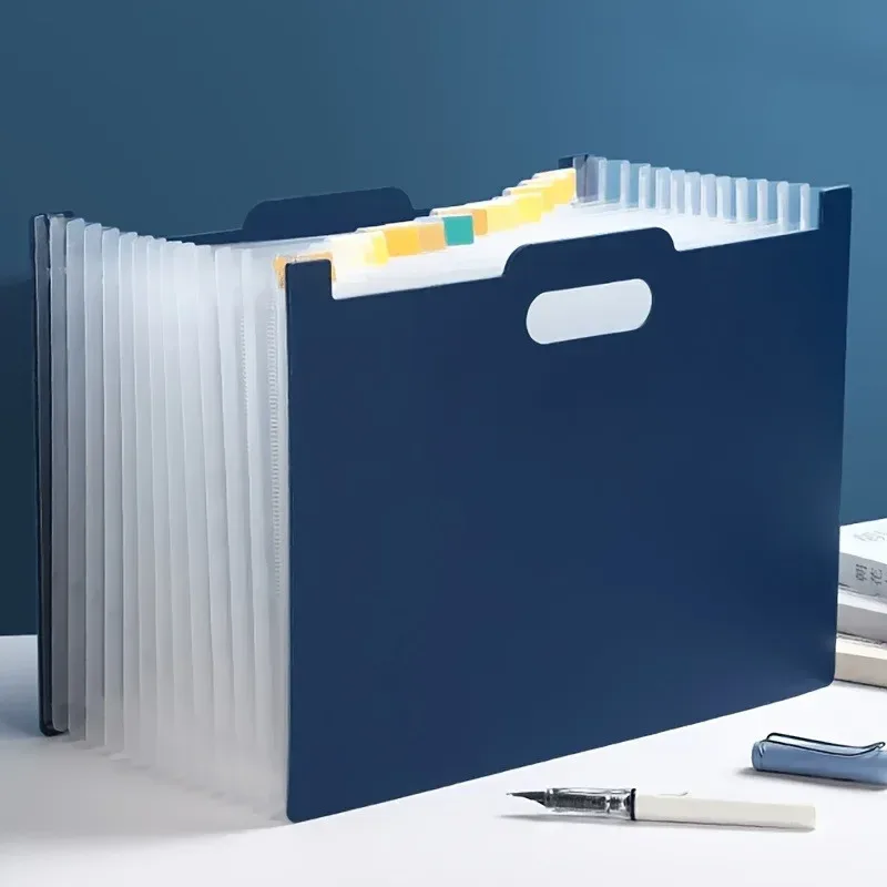 Organisateur de documents A4 pliable avec compartiments et étiquettes en ABS