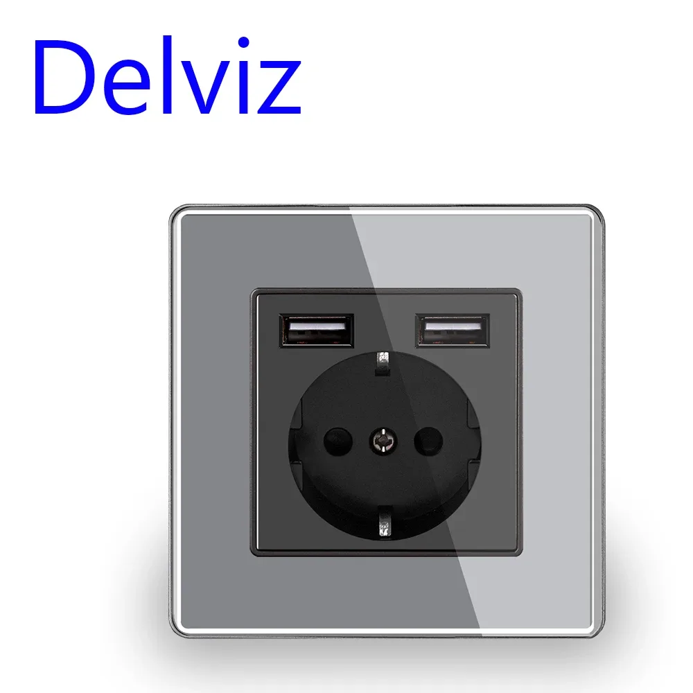 Prise de courant Delviz avec ports USB - Standard UE, 16A, 86mm slide 4