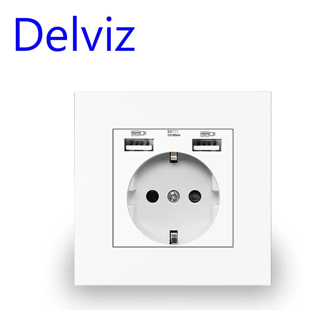 Prise de courant Delviz avec ports USB - Standard UE, 16A, 86mm slide 3