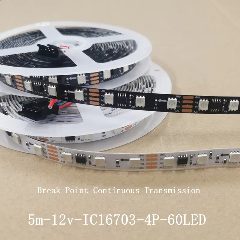 Ruban LED RGB Adressable IC16703 - 12V - 60 LED/m - 5m - IP20 - Reprise de signal