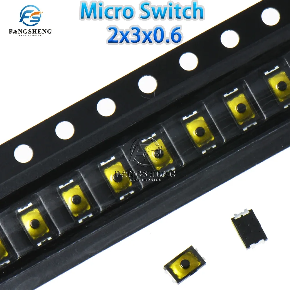 Micro-interrupteur tactile CMS 2x3x0,6 mm - 4 broches (Lot de 20/50/100 pièces)