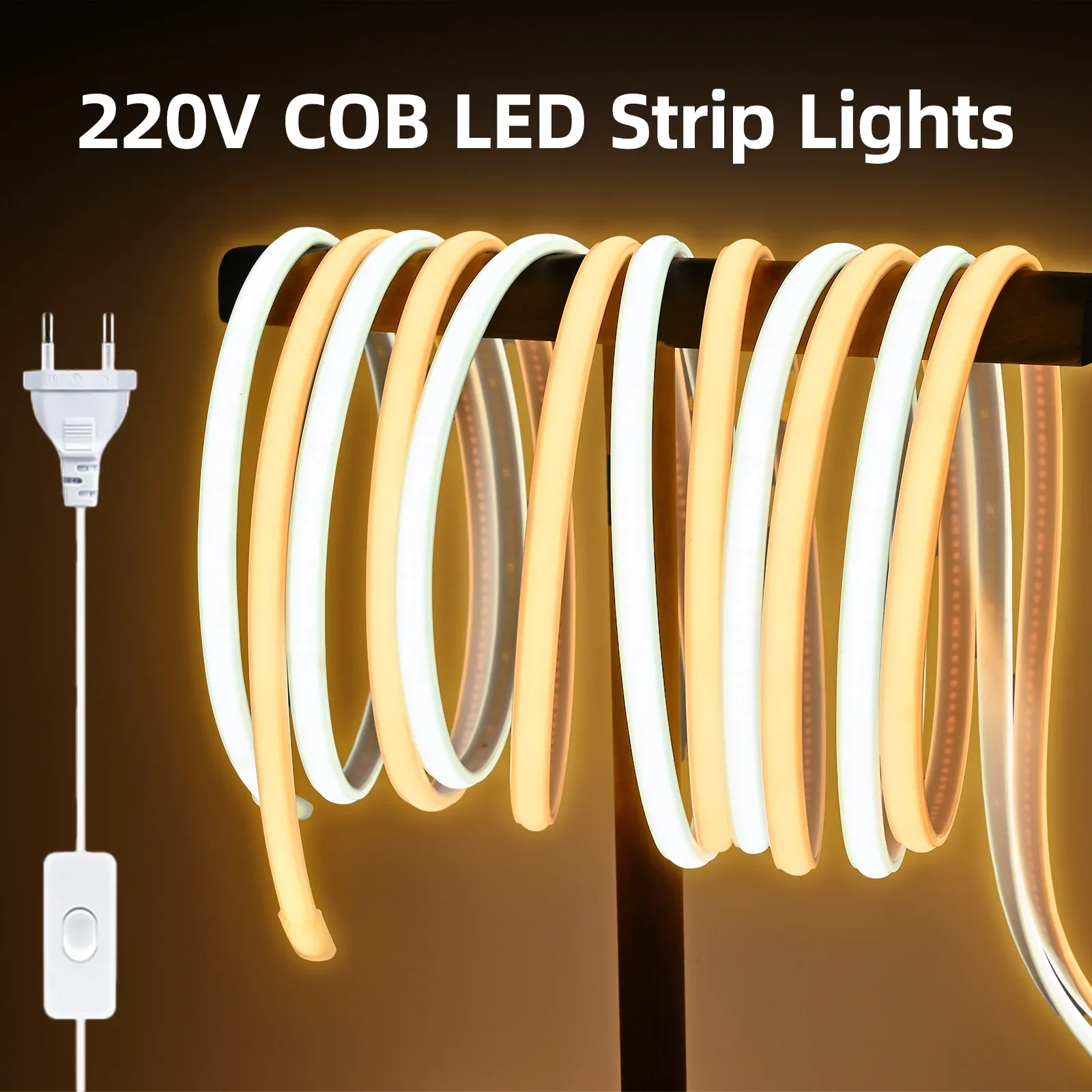 Ruban LED COB Flexible et Étanche 220V - 288 LED/m