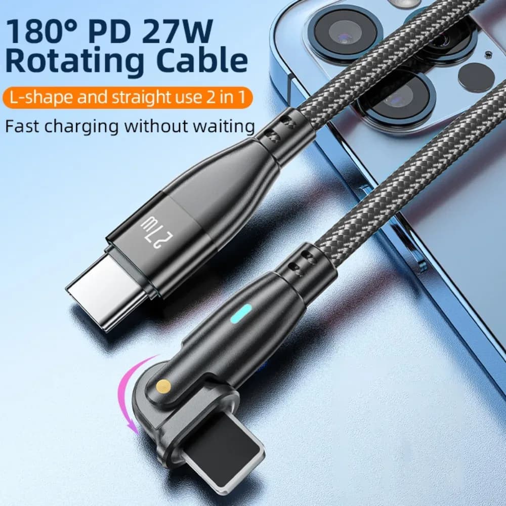 Câble AUFU USB-C vers Lightning 20W PD - Charge Rapide pour iPhone et iPad - Image 2