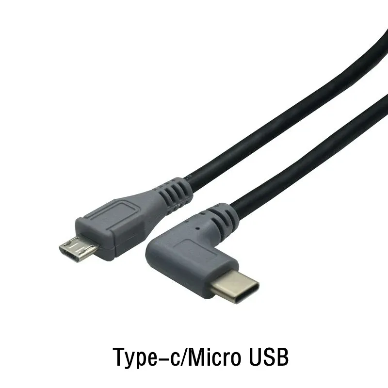 Câble USB-C vers Micro-USB à angle droit (90°) - OTG et Charge (25 cm - 0,5 m) - Image 5